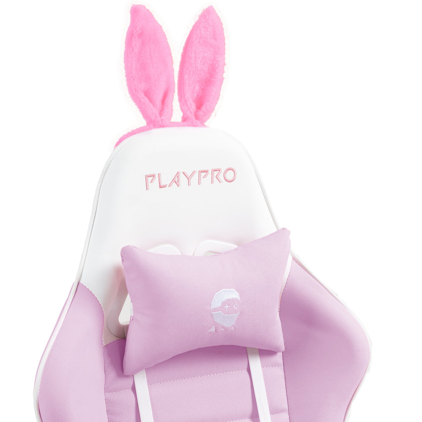 Silla Gamer Con Masajeador Lumbar Playpro X1 Rosado Bunny Base de Metal