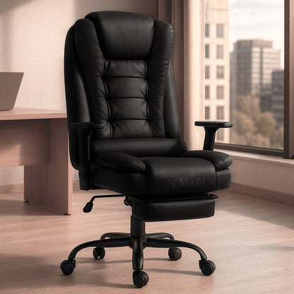 Silla Ergonomica de Oficina Gerencial Base de Acero Roma Komsum Negro
