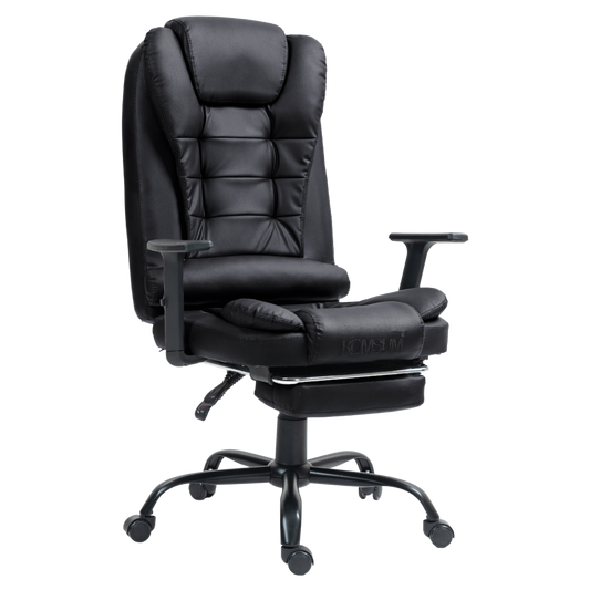 Silla Ergonomica de Oficina Gerencial Base de Acero Roma Komsum Negro