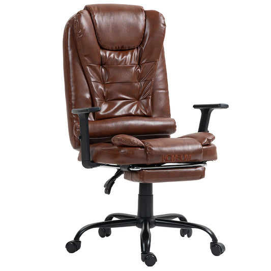 Silla Ergonomica Oficina Gerencial Base de Acero Roma Komsum Marrón Claro