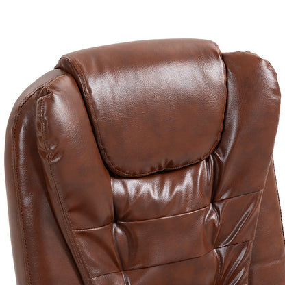 Silla Ergonomica Oficina Gerencial Base de Acero Roma Komsum Marrón Claro