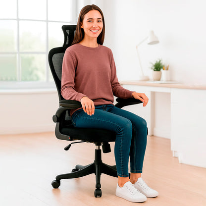 Silla Ergonomica de Oficina Gerencial Komsum Turin Negro