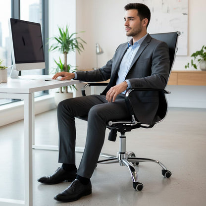 Silla de Oficina Ejecutiva Base de Acero Komsum Cannes