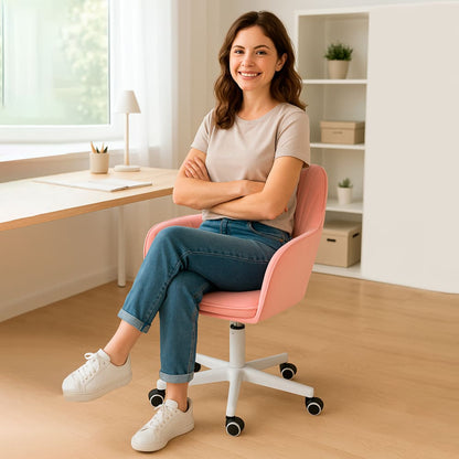 Silla Giratoria de Escritorio Oficina Buckingham Soft Blanca