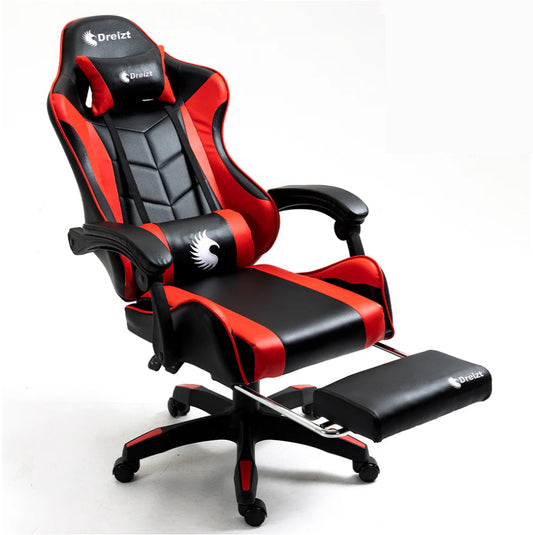 Silla Gamer Ergonómica Dreizt Shine Series Rojo con Posapies Reclinable