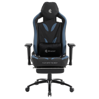 Silla Gamer Dreizt Thunder Series Azul Premium Con Posapies Clase 4