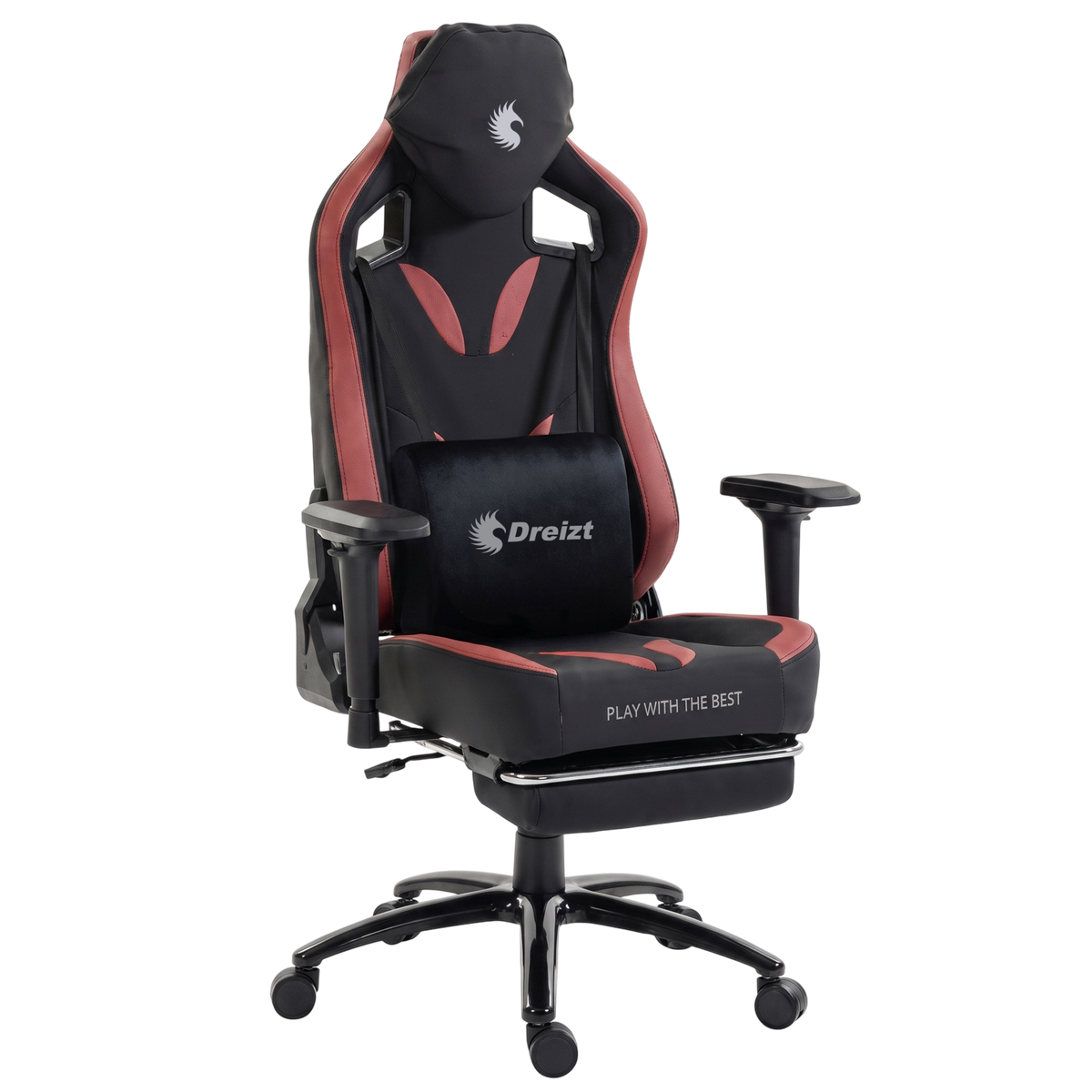 Silla Gamer Dreizt Thunder Series Rojo Premium Con Posapies Clase 4
