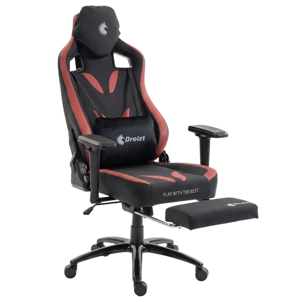 Silla Gamer Dreizt Thunder Series Rojo Premium Con Posapies Clase 4