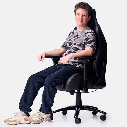Silla Gamer Dreizt Titan Series Blanca Premium Almohadilla Inteligente Reclinable Gas Lift Clase 5