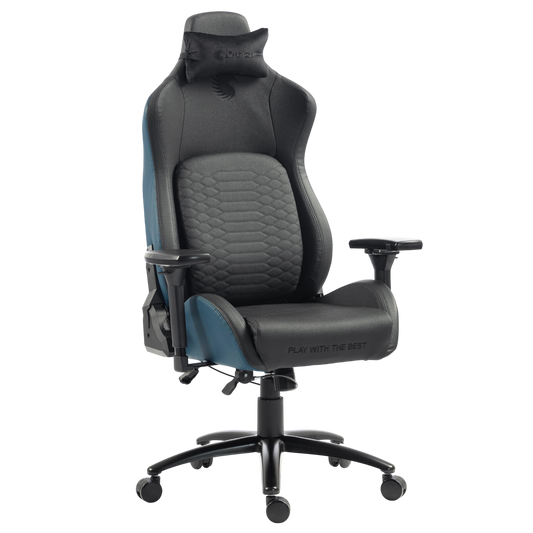 Silla Gamer Dreizt Titan Series Azul Dark Premium Almohadilla Inteligente Reclinable Gas Lift Clase 4