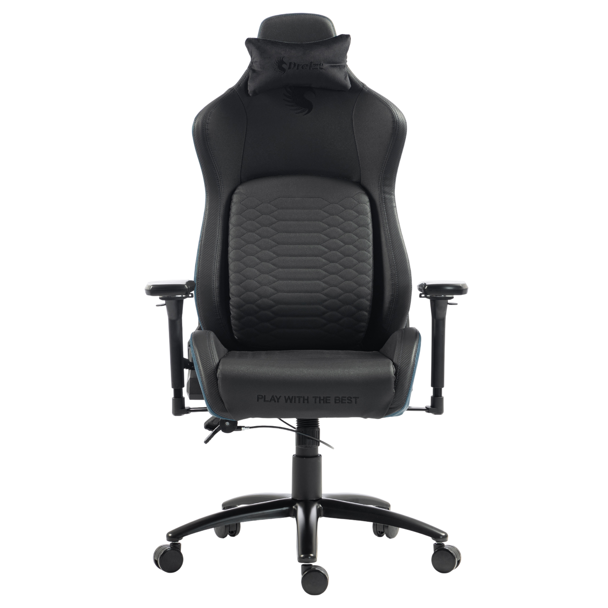 Silla Gamer Dreizt Titan Series Azul Dark Premium Almohadilla Inteligente Reclinable Gas Lift Clase 4