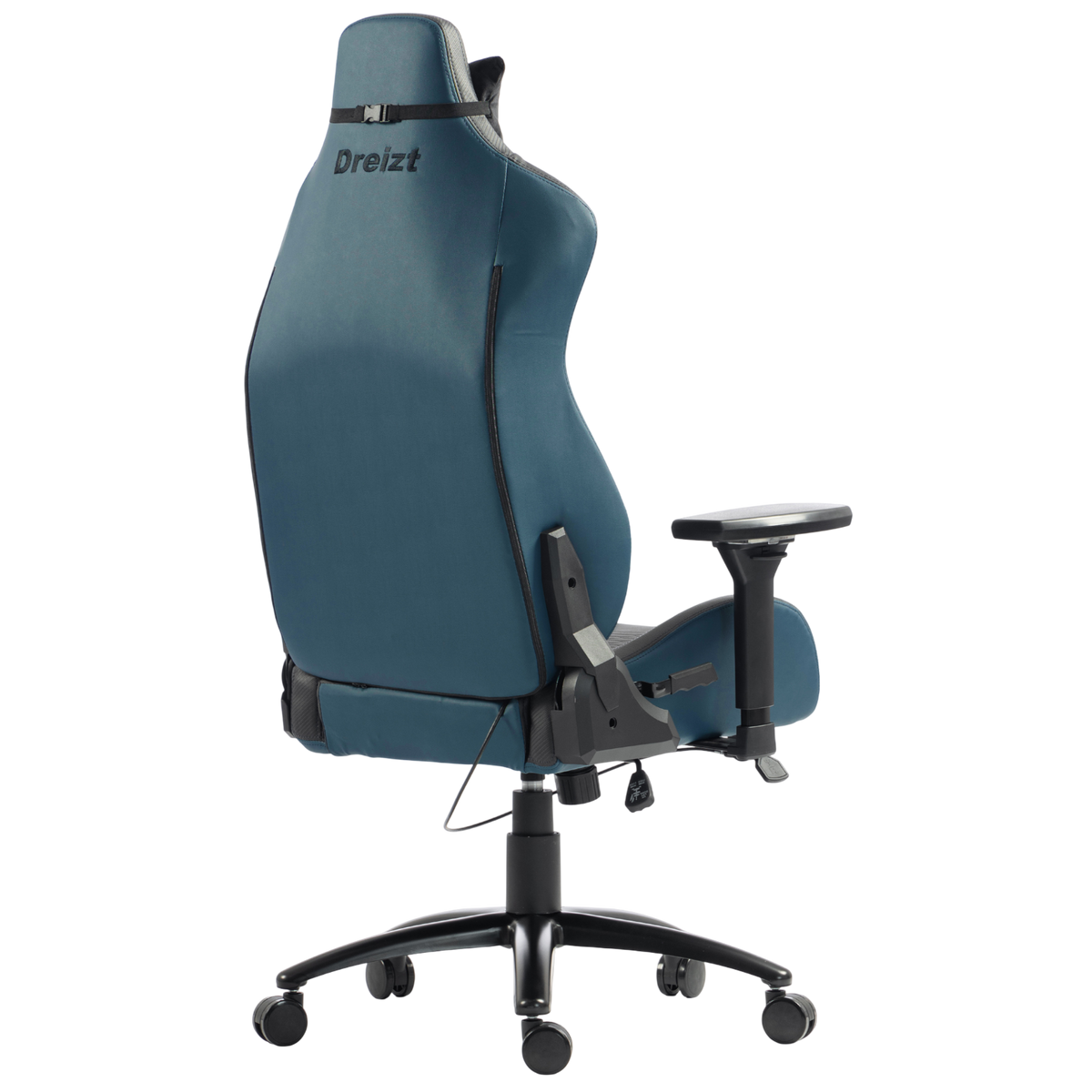 Silla Gamer Dreizt Titan Series Azul Dark Premium Almohadilla Inteligente Reclinable Gas Lift Clase 4