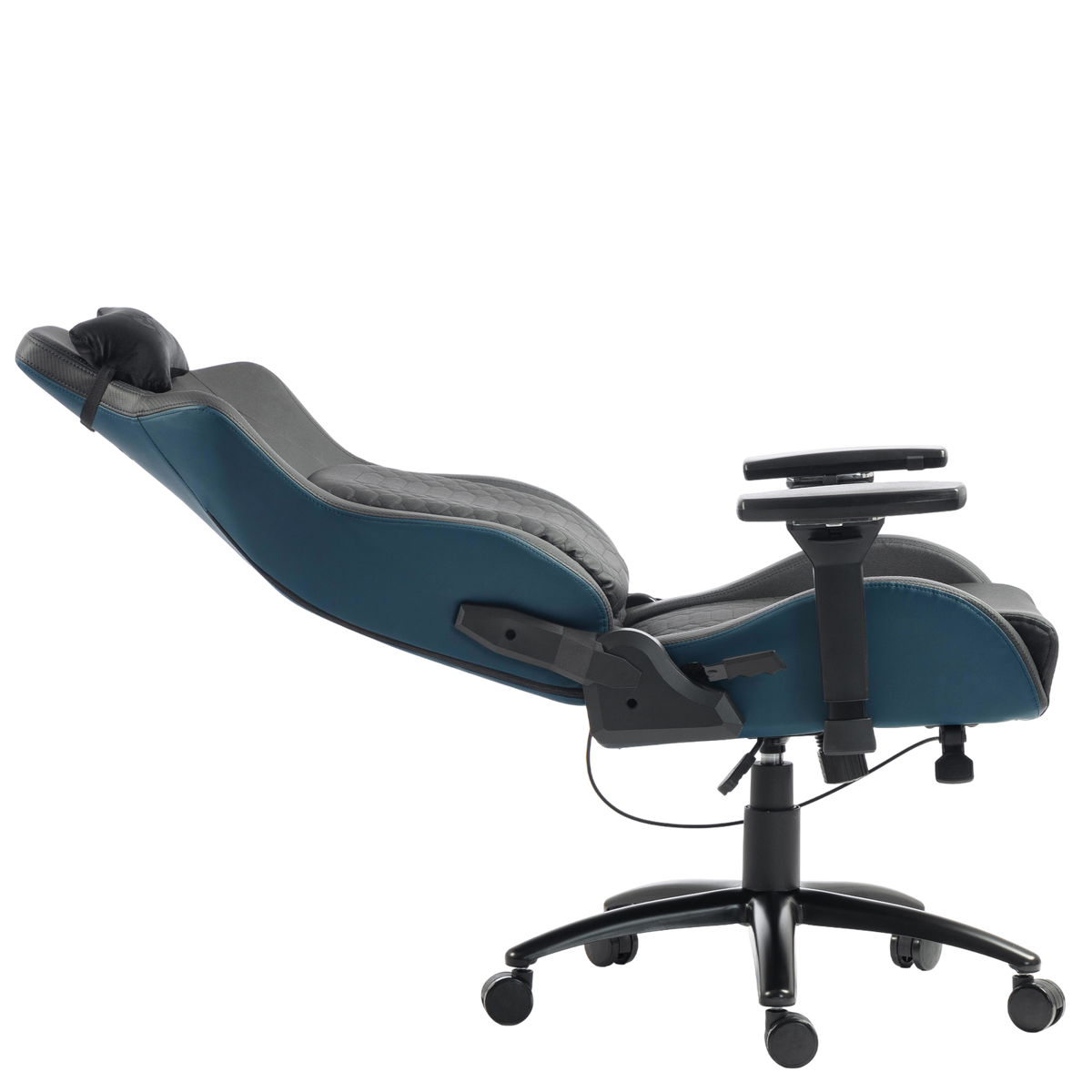 Silla Gamer Dreizt Titan Series Azul Dark Premium Almohadilla Inteligente Reclinable Gas Lift Clase 4