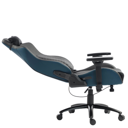 Silla Gamer Dreizt Titan Series Azul Dark Premium Almohadilla Inteligente Reclinable Gas Lift Clase 4