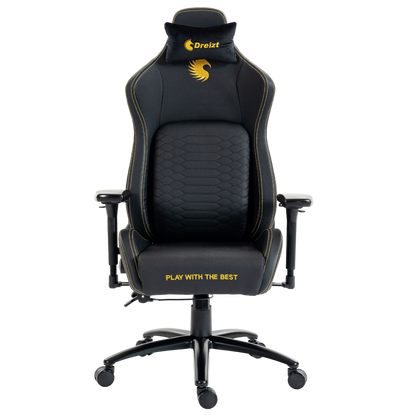 Silla Gamer Dreizt Titan Series Golden Dark Premium Almohadilla Inteligente Reclinable Gas Lift Clase 4