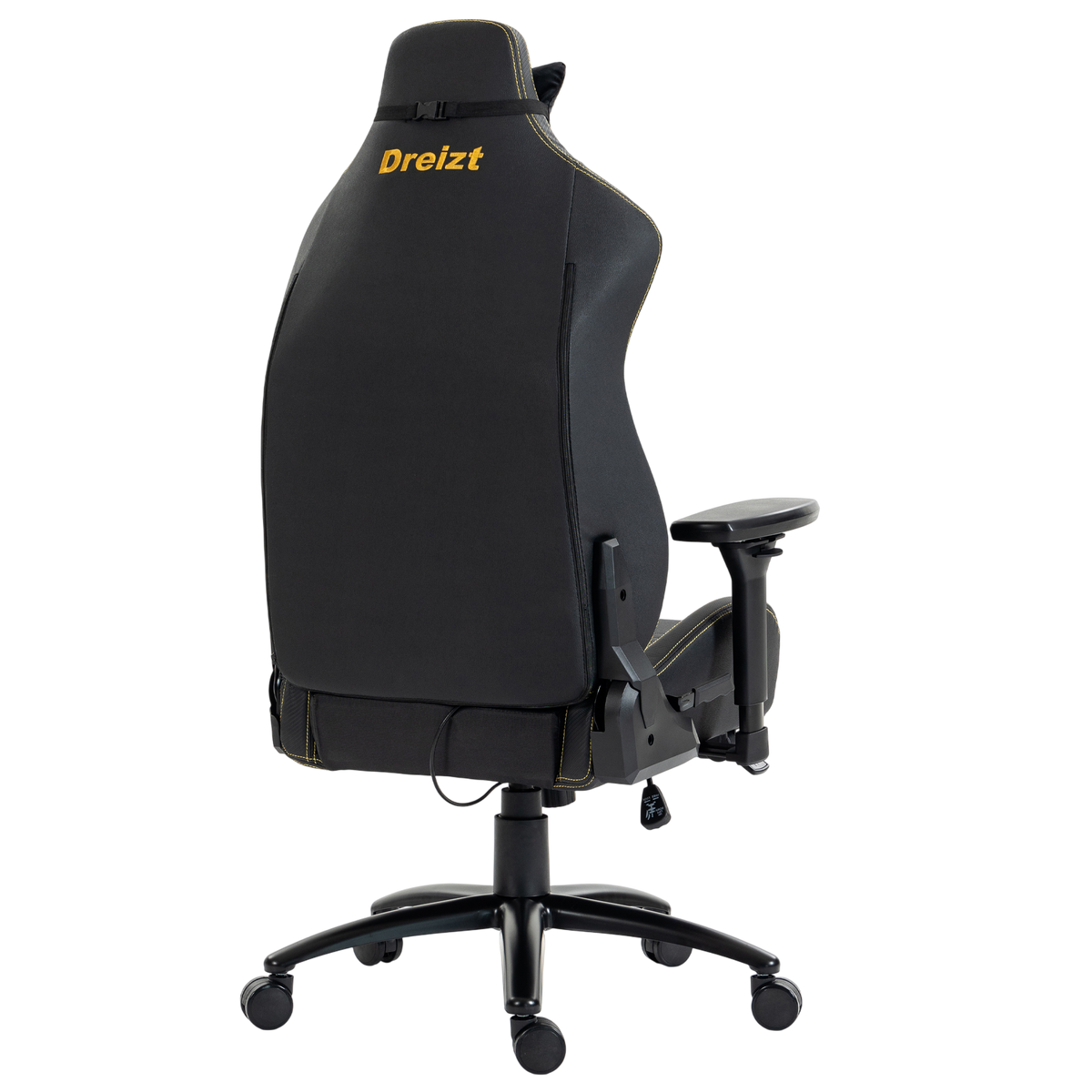 Silla Gamer Dreizt Titan Series Golden Dark Premium Almohadilla Inteligente Reclinable Gas Lift Clase 4