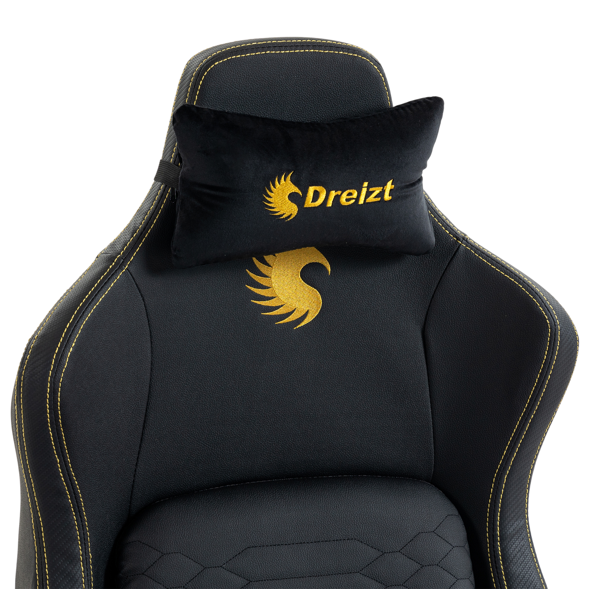 Silla Gamer Dreizt Titan Series Golden Dark Premium Almohadilla Inteligente Reclinable Gas Lift Clase 4