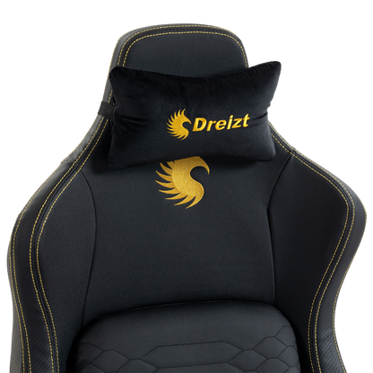 Silla Gamer Dreizt Titan Series Golden Dark Premium Almohadilla Inteligente Reclinable Gas Lift Clase 4