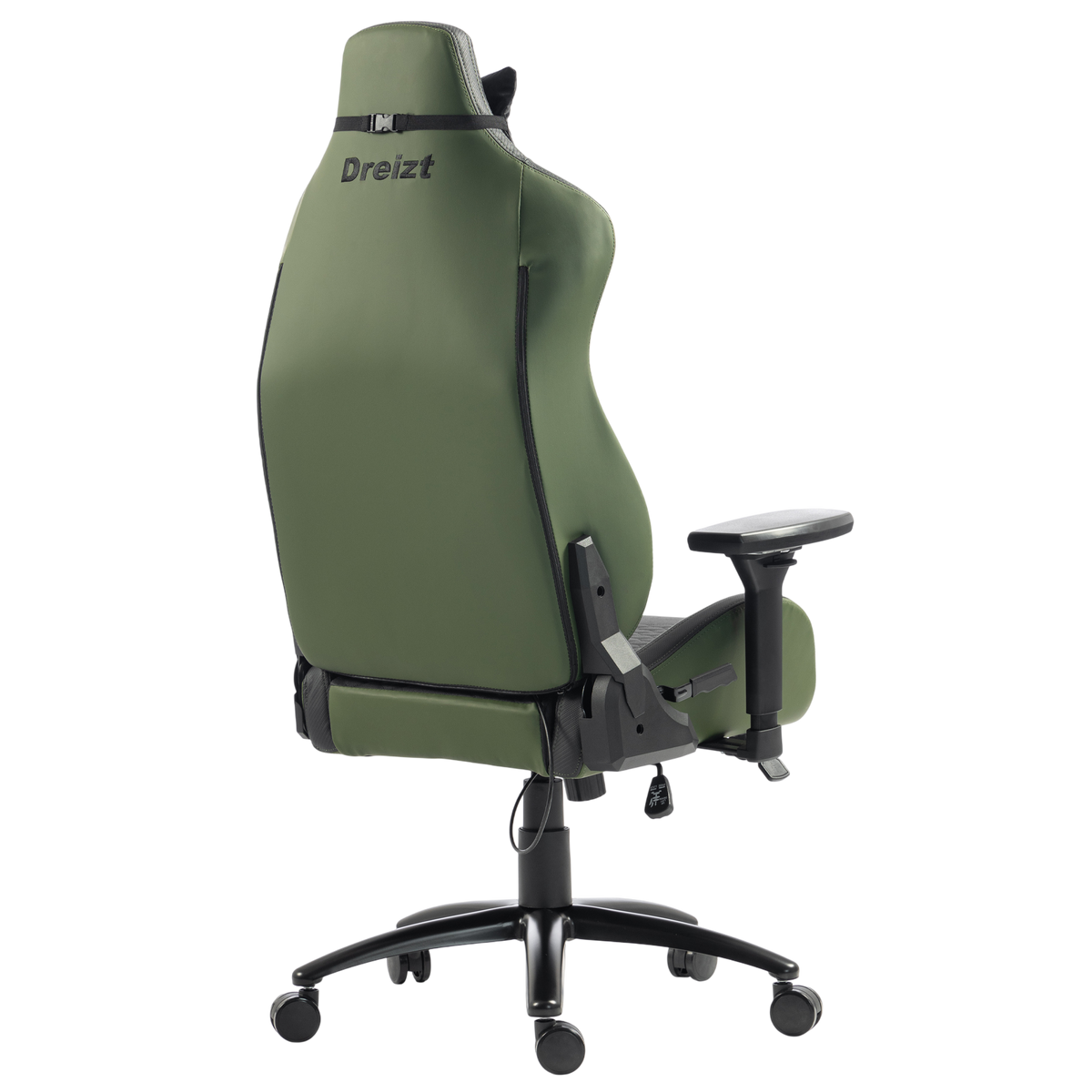 Silla Gamer Dreizt Titan Series Verde Dark Premium Almohadilla Inteligente Reclinable Gas Lift Clase 4
