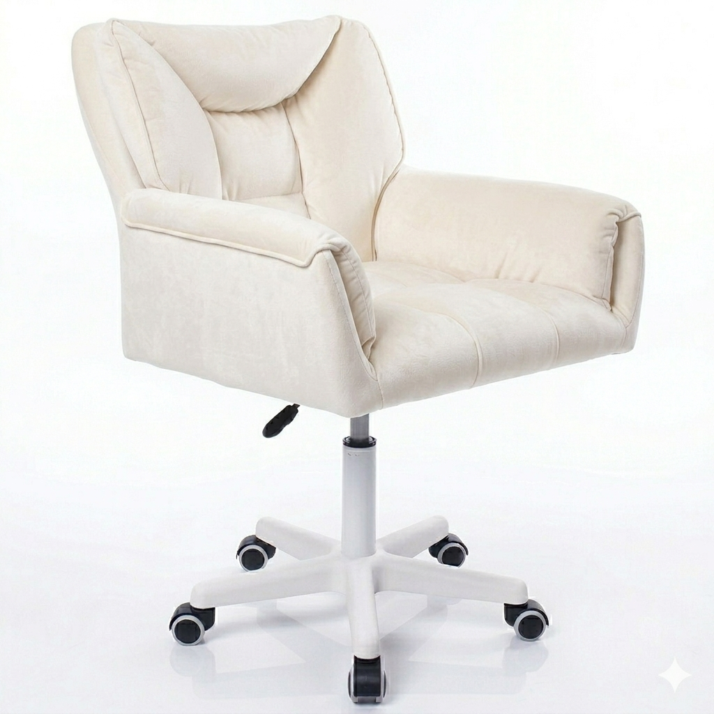 Silla Giratoria de Escritorio Oficina Buckingham Vanity Blanca