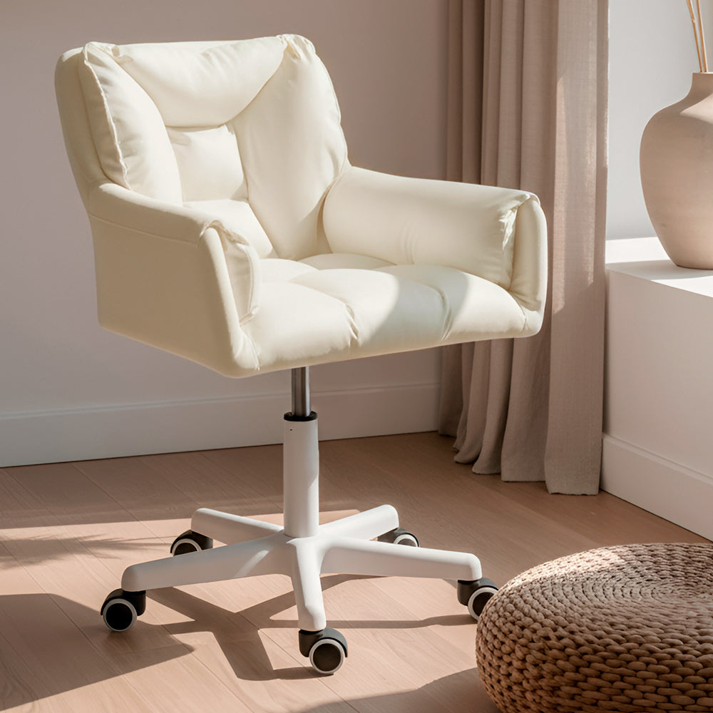 Silla Giratoria de Escritorio Oficina Buckingham Vanity Blanca