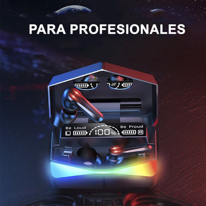 Audífonos Gamer Bluetooth M28 Inalámbrico con Luces Profesionales Power Bank