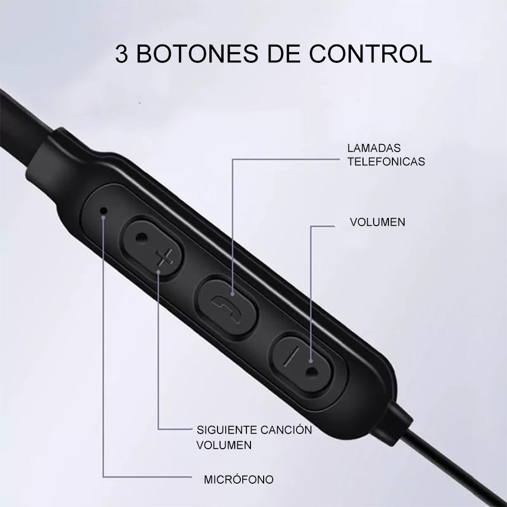 Audífonos Inalámbricos Deportivos con Bluetooth 5.0 para Cuello con Micrófono AU240011 Negro