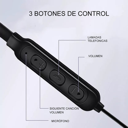 Audífonos Inalámbricos Deportivos con Bluetooth 5.0 para Cuello con Micrófono AU240011 Negro