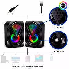 Combo Micrófono D9000 PRO RGB Gamer + Parlantes Gamer D4500 Luces
