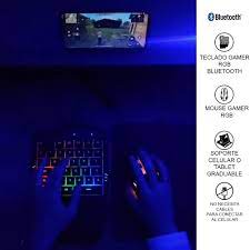 Bluetooth Kit Combo Gamer 4 en 1 Teclado Gamer de una Sola Mano Rgb y Mouse Dreizt Pubg Free Fire