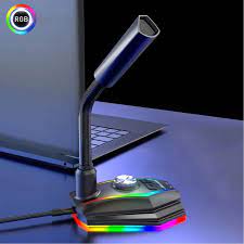 Combo Micrófono D9000 PRO RGB Gamer + Parlantes Gamer D4500 Luces