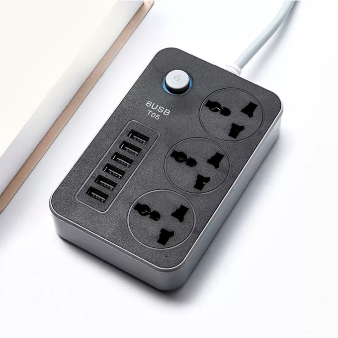 Extensión de Enchufe Sofisticado 6 USB 3 Power Socket Tomacorriente Universal Easy&Home