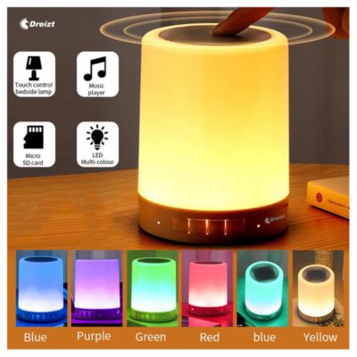 Lámpara Parlante Táctil RGB Luz Tenue Bluetooth Dreizt GR270032 Blanco