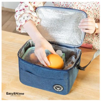 Lonchera Térmica Bolsa Almuerzo Impermeable con Correa Portátil Easy&Home HYC280039 Negro