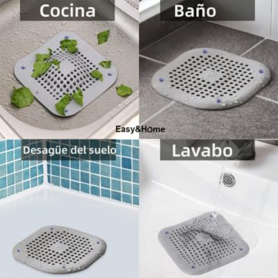 Pack 2 Filtros Desagüe Acero Inoxidable, Atrapa Cabellos, Para Bañera, Ducha Y Lavabo - 9x9 Cm