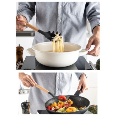 Set de 12 Cucharones Utensilios de Silicona y Madera Easy&Home HYC280051