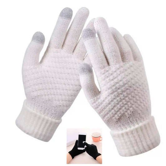 Guantes de Invierno Touch Screen Celular Tablet Blanco