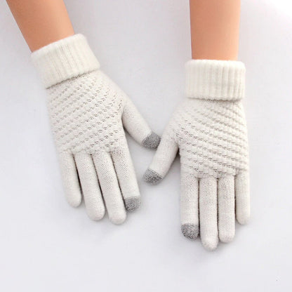 Guantes de Invierno Touch Screen Celular Tablet Blanco