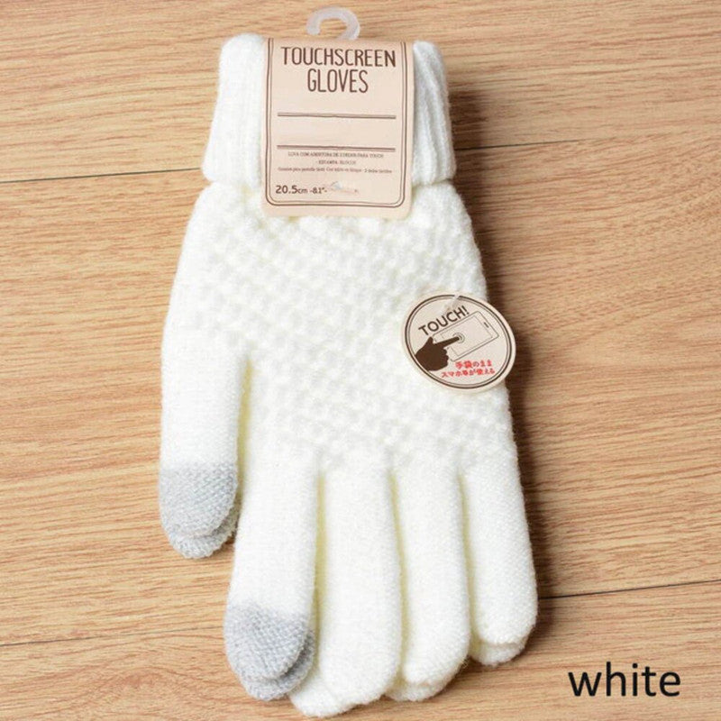 Guantes de Invierno Touch Screen Celular Tablet Blanco