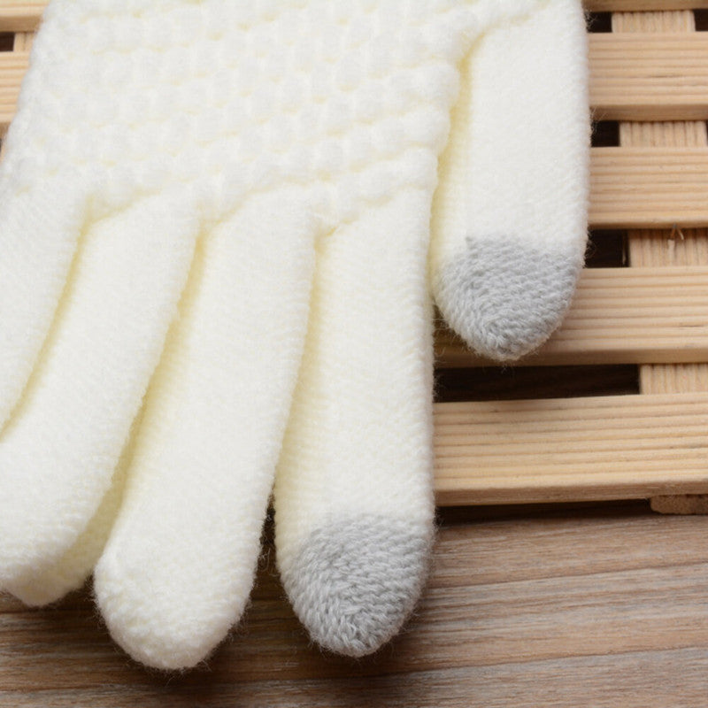 Guantes de Invierno Touch Screen Celular Tablet Blanco