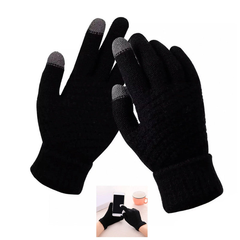 Hi-Glove-MRED Guanto Uomo Per Smartphone E Tablet | Tessuto Conduttivo Su Tutte Le Dita | Morbido E Caldo | Rosso | Taglia Unica