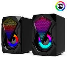 Combo Micrófono D9000 PRO RGB Gamer + Parlantes Gamer D4500 Luces
