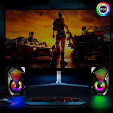 Combo Micrófono D9000 PRO RGB Gamer + Parlantes Gamer D4500 Luces