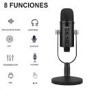 Combo Micrófono Profesional de Mesa Black Dreizt + Parlantes Gamer D4500 Luces Multicolor RGB