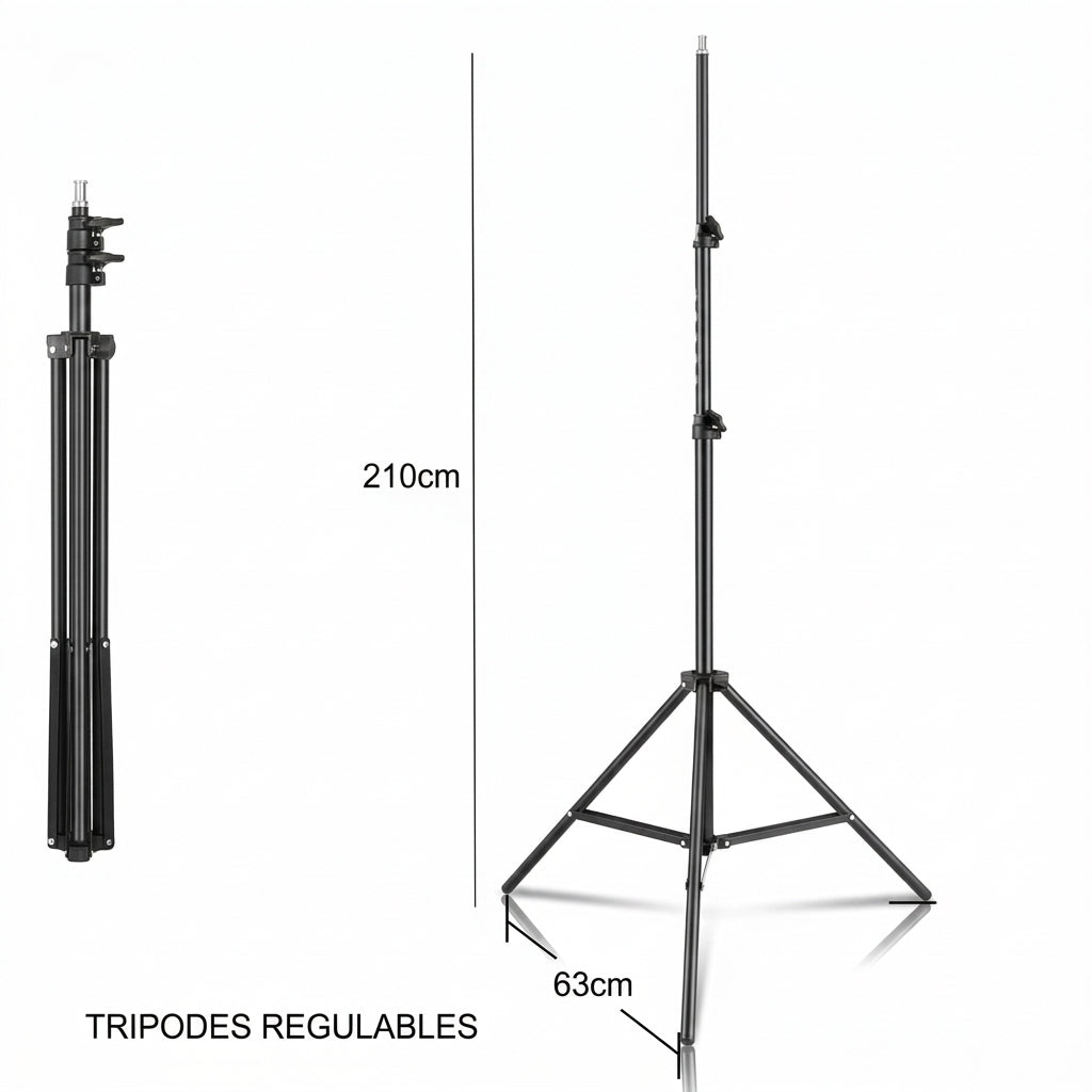 Kit fotografía Interlud profesional video fondo verde + parantes + soft box iluminación + maletín negro FYI260012