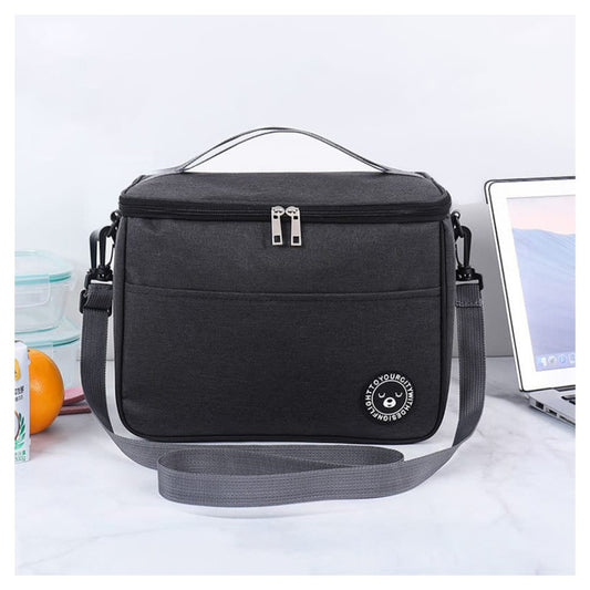 Lonchera Térmica Bolsa Almuerzo Impermeable con Correa Portátil Easy&Home HYC280039 Negro