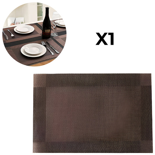 Mantel individual Rectangular x1 de Mesa Minimalista Easy&Home Marrón Oscuro