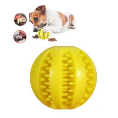 Pelota Interactiva Antiestrés Limpia Dientes para Perros MOS310023 Amarillo