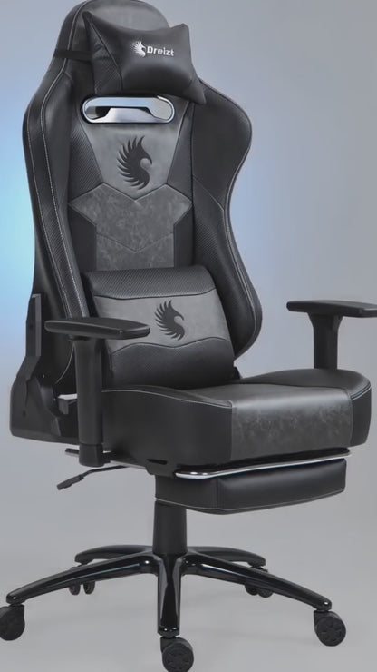 Silla Gamer Dreizt Heroes Series Rojo Dark Premium Alta Calidad Reclinable Con Posapies Gas Lift Clase 4