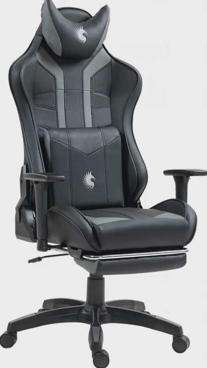 Silla Gamer Dreizt Devil Series Negro Pro 180° Reclinable Alta Calidad Con Posapies